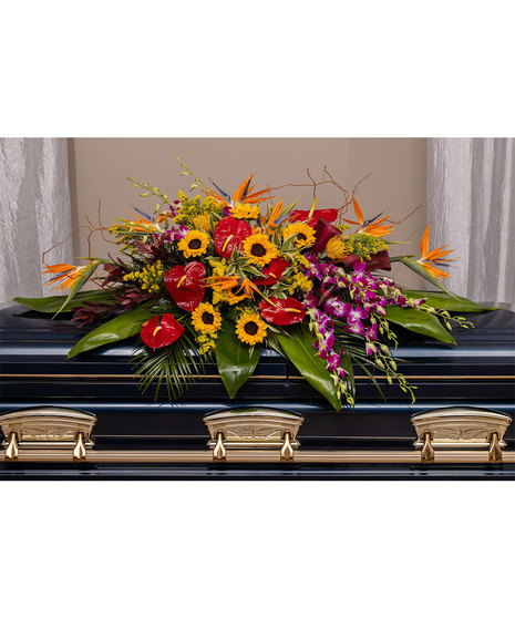 Tropical Tribute Casket Spray