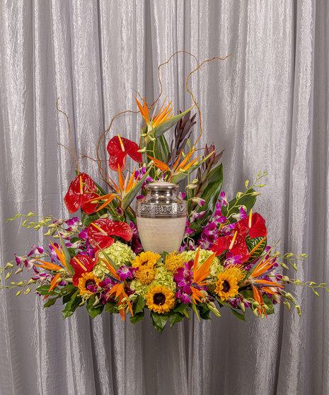 Tropical Tribute Cremation Urn Setting